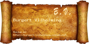 Burgert Vilhelmina névjegykártya